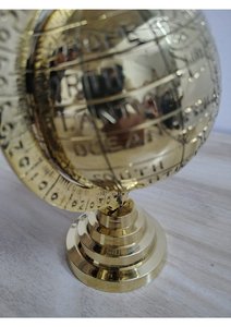 Globo Terráqueo de Latón Puro con Diseño en Relieve, Base de Madera, Mapa del Mundo Antiguo, Globo Armilar Terrestre para Estudio de Geografía - Product Image 4