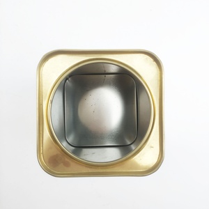 Square Tin Box 650ML Gold Sealed Tea <b>Jar</b> Biscuit <b>Cookie</b> Can Custom Printed Metal Packaging Box - Product Image 6