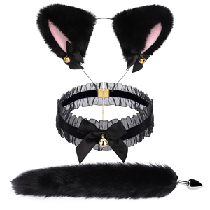 Draag Kraag Blinddoek Gag Expandeer Metal Butt Seksspeeltjes Meisje Full Body Fox Tail Anal Siliconen Plug En Fox Head - Product Image 4