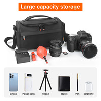 FOSOTO B750 sac pour appareil photo professionnel en cuir étanche sac à bandoulière pour appareil photo numérique DSLR sac objectif Nikon Canon Sony
