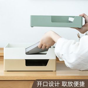 Document Trays Plastic Off White Beige Pink 3 Layers File Rack Office Desktop Storage Student Supplies - Product Image 5