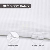 Linge de Lit de Luxe à Rayures 3 cm, Parure de Lit Housse de Couette Blanche 100 % Coton, Fournitures Modernes pour Maison et Hôtellerie