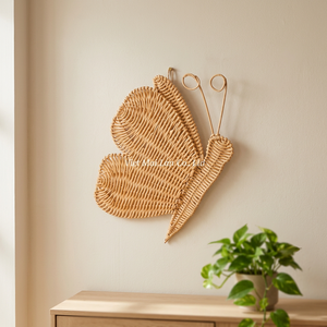 Décoration murale bohème artisanale en forme de papillon, tissée, pour chambre de bébé, douce, écologique, décoration intérieure, Vietnam - Product Image 3