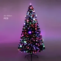 סיטונאי LED מלאכותי עצי חג המולד סיבים אופטי מתנה 60-300CM PVC עצי חג המולד גדול חג המולד קישוט