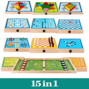 Set di Giochi <span class=keywords><strong>da</strong></span> <span class=keywords><strong>Tavolo</strong></span> in Legno 15 in 1 Fast Sling Puck Gioco di <span class=keywords><strong>Hockey</strong></span> Veloce Giochi <span class=keywords><strong>da</strong></span> <span class=keywords><strong>Tavolo</strong></span> per Feste al Chiuso per Adulti Bambini Famiglia - Product Image 4