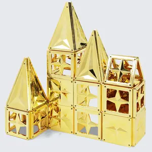 MNTL 2024 New Golden Castle Magnetic Tiles Toys Educational Stem Magnetic Tiles Kids Magnetic Toys