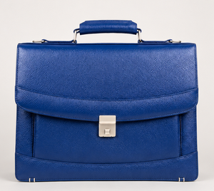 Porte-documents pour ordinateur portable en cuir de veau pleine fleur bleu vif, vintage, durable, grande capacité, style professionnel, souple - Product Image 5