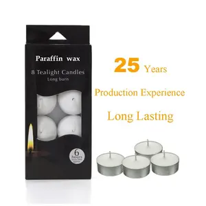 100 White Tea Light Candles Unscented Non-toxic - 8 Hours Burn Tealight