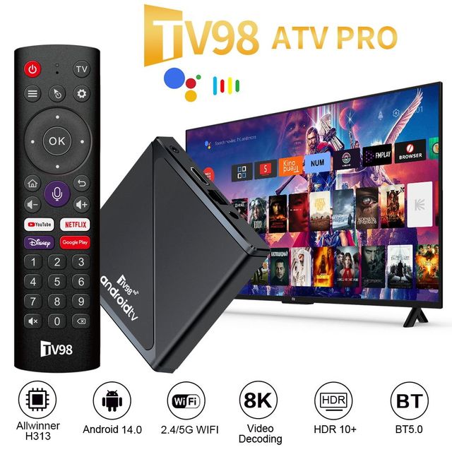 TV98 ATV PRO IPTV STB 4K Streaming Media Player Set-top Box Premium for Android Europe France Germany Universal