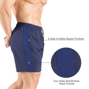 Pantalones cortos de gimnasio de diseñador para hombre, pantalones cortos de entrenamiento cómodos de poliéster para entrenamientos de Fitness y correr, pantalones cortos deportivos de patrón sólido - Product Image 5