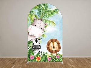 <span class=keywords><strong>Jungle</strong></span> sauvage forêt Chiara arqué extensible photographie mur fond Safari animaux baptême arc toile de fond couvre - Product Image 5