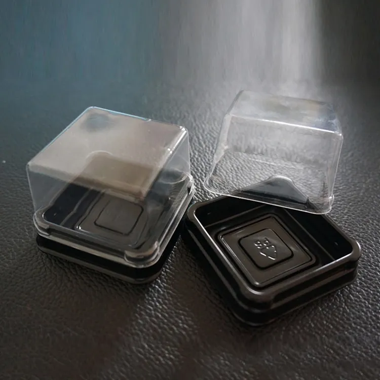 Disposable clear plastic round cake box 10" black base cake container with clear dome PVC plastic cake packaging box