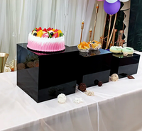YN Blanc Buffet Acrylique Riser Cube Présentoir Ensemble de 8 Carré Alimentaire Dessert Présentoir À Vendre