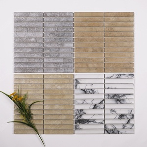 22x145 stackbond phun in đá cẩm thạch cái nhìn tráng men Dải ngón tay Kit Kat Gạch <span class=keywords><strong>Mosaic</strong></span> gốm cho tính năng tường trở lại giật gân dự án - Product Image 1