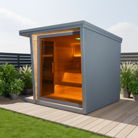 Sauna Luar Ruangan Rustic untuk 6 Orang |   Tong Kayu Cemara Terkarbonisasi untuk Halaman Belakang