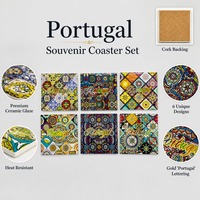 Sous-verres en céramique carrés personnalisés en gros, plaqués or, gaufrés en 3D, avec support en liège et isolation thermique