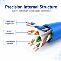 Excellent câble en vrac Cat6A Cat6 305m 1000ft en boîte de tirage 10 Gbit/s 500 MHz CCA UTP FTP SFTP pour serveur de centre de données