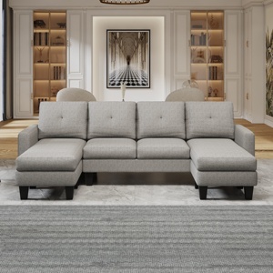 Canapé modulaire extensible en forme de U, style minimaliste moderne, tissu polyester lavable, meubles de salon - Product Image 2