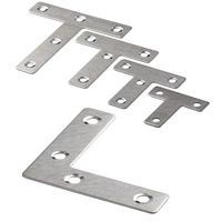 Support fixe en acier inoxydable de type T à 90 degrés avec connecteur en L à angle plat zingué pour supports