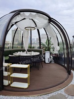 Dôme de restauration préfabriqué en polycarbonate transparent pour l'hiver, idéal pour le glamping et les restaurants