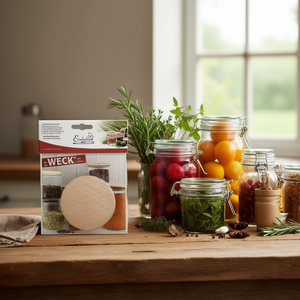 Couvercles en bois Weck 80 mm en hêtre pour bocaux de conservation, lot de 10 - Product Image 3