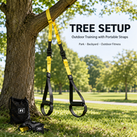 Sangles d'entraînement multi-scènes FLOWA avec système d'ancrage universel pour barre de traction à domicile, arbre et fitness fonctionnel en extérieur
