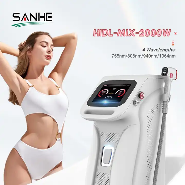 Newest 4 Wavelength 755nm 1064nm 808nm 940nm Professional Ice Painless Diode Laser Hair Removal Machine