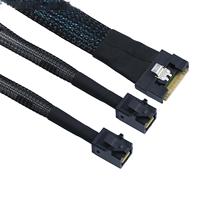 SFF-8654 MINI SlimSAS kualitas tinggi paket penuh anti-misinsersi 8i 4.0 ke 2X SAS 8643 kabel Server untuk penyimpanan Server