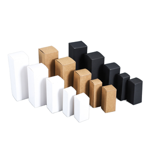 Cajas de Embalaje de Papel Kraft para Aceites Esenciales, Cuidado de la Piel, Lápices Labiales, Esmalte de Uñas, Cremas Faciales, con Estampado Negro - Product Image 1