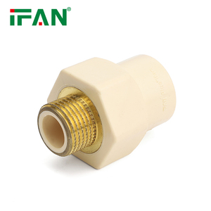 IFAN ASTM2846 Accesorio de CPVC de tamaño completo 1/2 "-3/4" PN16 Enchufe de rosca macho <span class=keywords><strong>crema</strong></span> Inserto de latón Accesorio de tubería de CPVC - Product Image 6