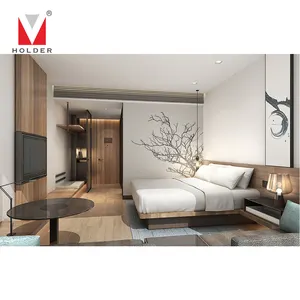 Modern Design Customized Boutique County Yard Hotel Solid Wood Frame Upholstered Full Luxury Hotel Room Furniture