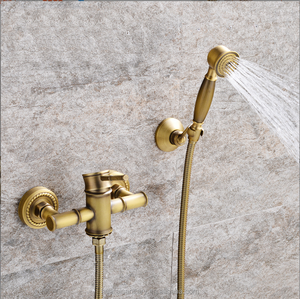 Salle de bain baignoire montage mural bambou antique bronze laiton baignoire mitigeur robinets de bain mitigeurs de <span class=keywords><strong>douche</strong></span> robinets - Product Image 2