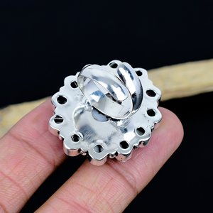 Bague Fleur en Pierre Précieuse Cheval Blanc Naturel, Bijoux pour Femme, Bague Artisanale en Pierre Précieuse à Prix de Gros, Bijoux Quotidien - Product Image 6