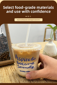 Vasos de Plástico Desechables con Pajitas para Smoothies y Café, con Logotipo Personalizado, Bajo MOQ, Libres de BPA, Personalización Rápida - Product Image 4