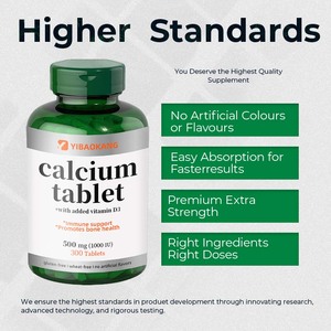 Tablet Kalsium Vitamin D3 500mg dari Pabrik OEM/ODM, Mendukung Imunitas, Kesehatan Tulang, Memperkuat Gigi, 300 Tablet untuk Dewasa dan Ibu Hamil - Product Image 5