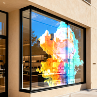 Módulo Programable, Pantalla LED Transparente Flexible para Interiores y Semi-Exteriores, Adhesiva, P4 P5 P6 P8 P10 P16, para Ventanas y Vidrio