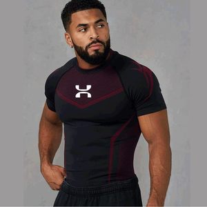T-Shirt Sportiva da <span class=keywords><strong>Uomo</strong></span> a Rapida Asciugatura con Stampa, Traspirante e Assorbente, Manica Corta per <span class=keywords><strong>Fitness</strong></span> e Corsa - Product Image 1