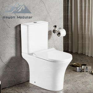 WC en céramique blanc moderne Wayon, sans bride, double chasse d'eau, design entièrement encadré, siège à fermeture douce, modèle de maison préfabriquée WW-ZBQ - Product Image 6