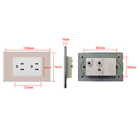 FIKO American Standard Prises et interrupteurs muraux 118 Type 15A Panneau en aluminium givré rose avec USB/Type-c