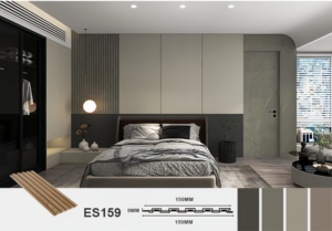 Panneaux muraux modernes en grain de bois Garniture 3D WPC Latte intérieure noire étanche à l'eau pour salle de sport et maisons en bois - Product Image 3