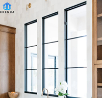 Ventana de Aislamiento Térmico, Diseño Moderno y Simple, Ventanas de Acero con Rejillas