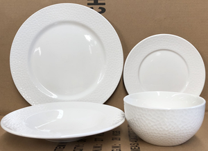 Canfine gốm cổ phiếu Bộ đồ ăn đặt bán buôn nhà đồ dùng nhà bếp Bộ đồ ăn đồ ăn trắng sứ Bộ đồ ăn đặt 16 cái 20 cái - Product Image 5