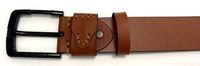 Ceinture en cuir véritable marron pour hommes, avec boucle en alliage de Zinc, de couleur noire, bon marché, 38cm, Stock très bonne qualité