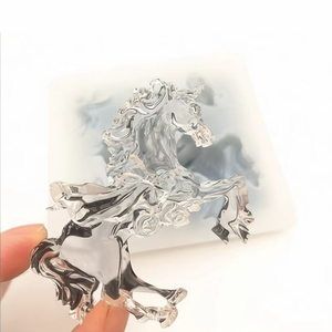 Silicona para Hornear con Diseño de <span class=keywords><strong>Caballo</strong></span> Corriendo 3D, para <span class=keywords><strong>Fondant</strong></span>, Gelatina, Pudín, Cubitos de Hielo y Repostería, Blanca, Ecológica, No Tóxica, Antiadherente, para Decoración de Pasteles - Product Image 1