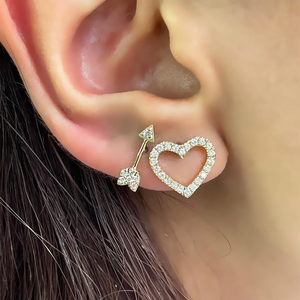 Pendientes de diamantes cultivados en laboratorio de alta calidad con forma elegante, joyería fina de oro sólido de 14K, regalo nupcial para fiesta de boda para amantes - Product Image 1