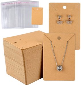 Cartes de présentation de bijoux en papier kraft découpées sur mesure avec logo imprimé pour boucles d'oreilles, colliers, bracelets et bandeaux - Product Image 4