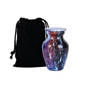 Pequeña urna de cremación de recuerdo para cenizas humanas Mini urna de cremación para cenizas de mascotas Token Urna conmemorativa con bolsa de terciopelo - Product Image 1