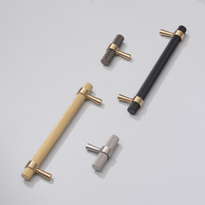 Antique <strong>Black</strong> Nickel Solid Brass Knurled T-Bar Handles <strong>Knobs</strong> for Furniture Cabinets Kitchens Drawers Wardrobes Dressers Bedroom - Product Image 5