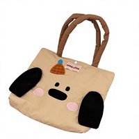 Sac fourre-tout en toile à motif de chaton de dessin animé mignon, motif rayé double face, idéal pour les étudiants et les cours de soutien scolaire