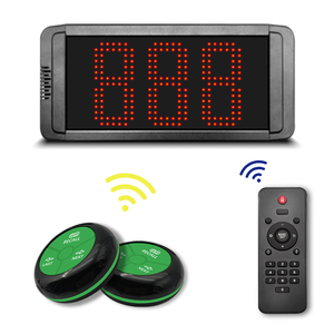 電子キュー管理システム1ディスプレイと2ボタンでカスタマーサービス番号を提供するワイヤレス番号コールシステム - Product Image 1